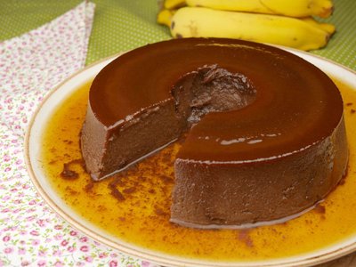 Pudim de Banana com Chocolate na Panela de Pressão