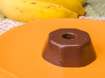 Pudim de Banana com Chocolate sem Açúcar