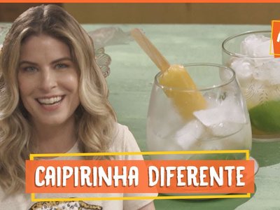 Caipirinha de limão com picolé caseiro de manga
