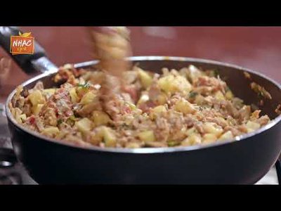 Torta de liquidificador de pernil com maçã