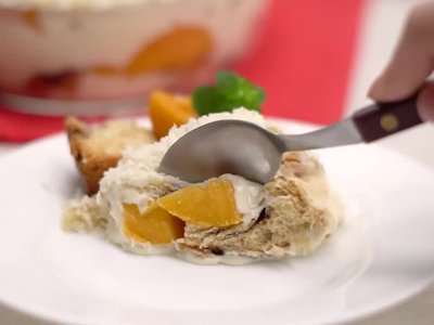 Receita de Pavê de Pêssego com Chocottone