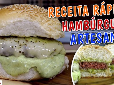 Hambúrguer Artesanal com Molho Verde