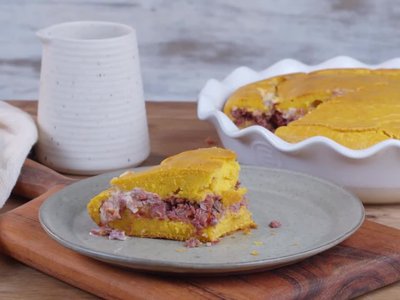 Receita de Torta de Liquidificador de Abóbora com Carne Seca