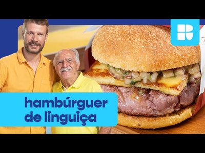Hambúrguer de linguiça com vinagrete de abacaxi
