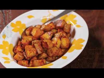Batata-doce assada com alho e páprica