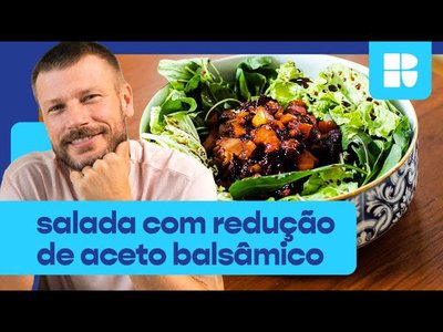 Salada de folhas com redução de aceto balsâmico