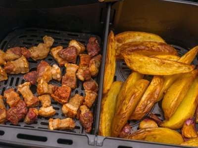 Torresmo e Batata Rústica na Airfryer