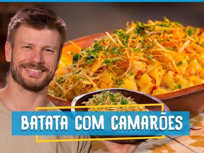 Salada de batata com camarão