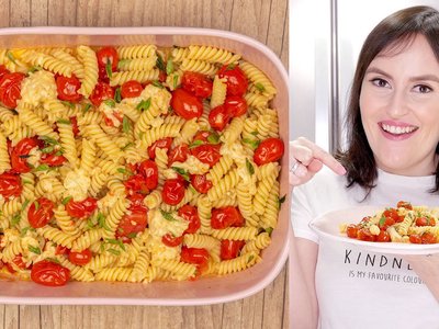 Macarrão com Tomate e Queijo Assados