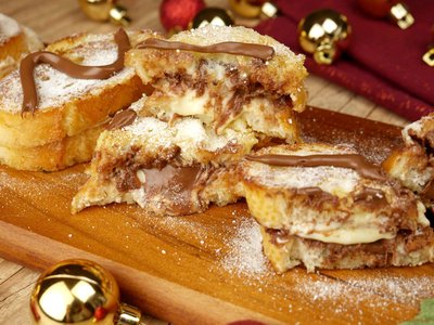 Rabanada recheada de Leite Ninho e Nutella