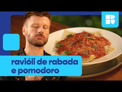 Ravióli de rabada e pomodoro