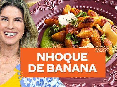 Nhoque de banana-da-terra com pesto de agrião