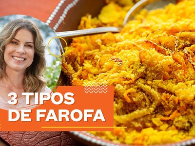 3 Tipos de Farofa: Aveia, Coco e Cenoura