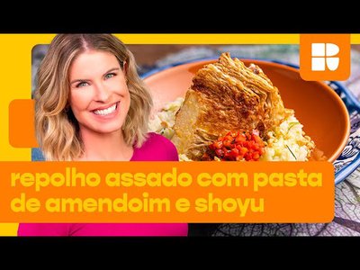 Repolho assado com pasta de amendoim e shoyu