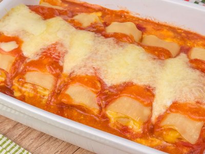 Canelone com Massa de Pastel