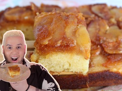 Bolo de maçã caramelizada