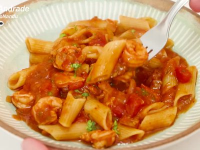 Receita de Macarrão de Camarão