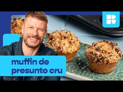 Muffin salgado de presunto cru com queijo brie