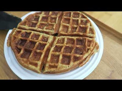 Waffle de Maçã Integral (Rico em Fibras e Sem Farinha)