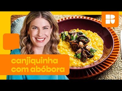Canjiquinha com abóbora e cogumelos refogados
