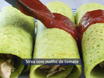 Receita de Panqueca de Couve com Frango