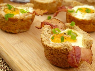 Cestinha de Bacon e Ovos