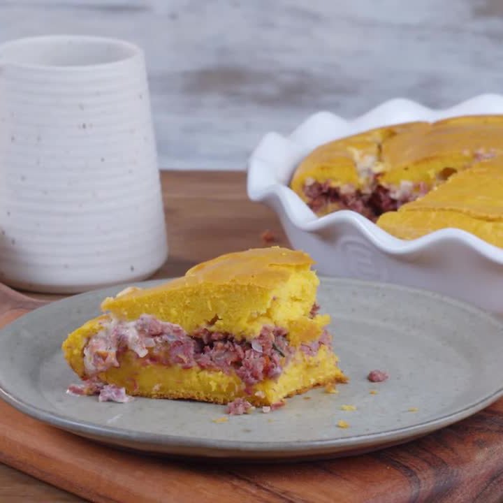 Receita de Torta de Liquidificador de Abóbora com Carne Seca
