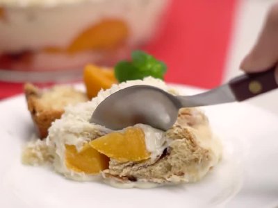 Receita de Pavê de Pêssego com Chocottone